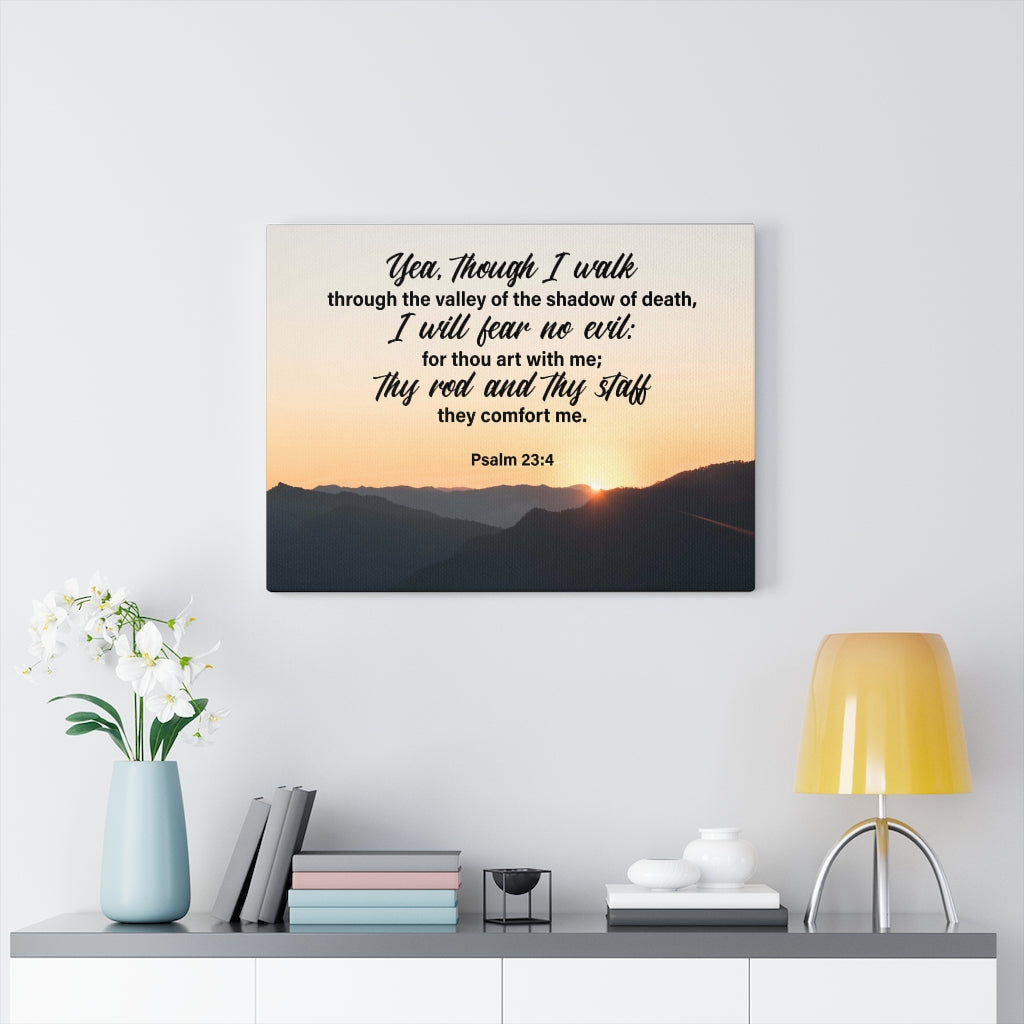 Scripture Walls I Will Fear No Evil Psalm 23:4 Wall Art Christian Home Decor Psalm 23:4 Unframed-Express Your Love Gifts