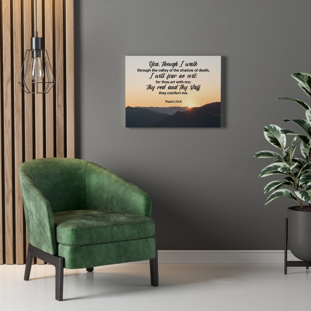 Scripture Walls I Will Fear No Evil Psalm 23:4 Wall Art Christian Home Decor Psalm 23:4 Unframed-Express Your Love Gifts