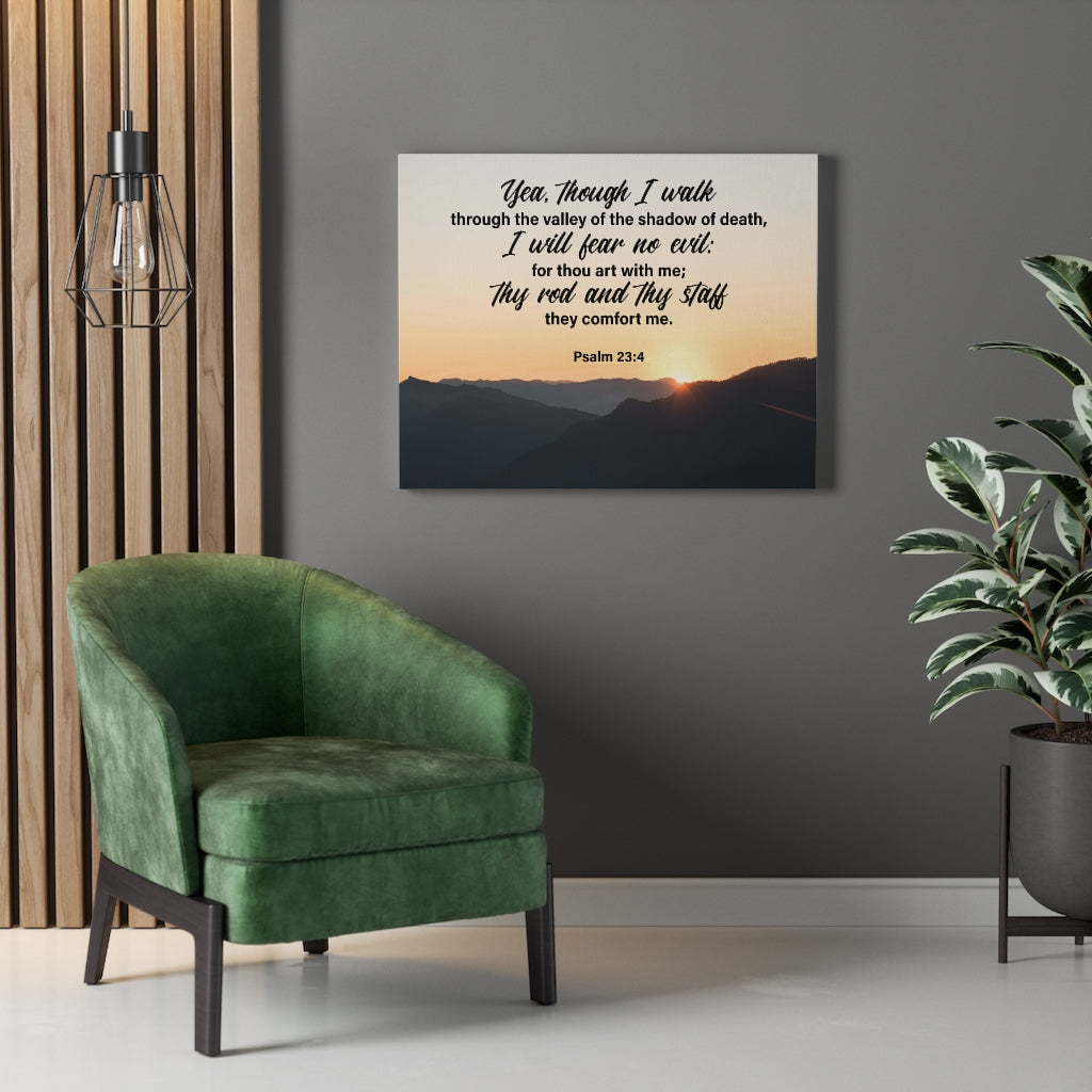 Scripture Walls I Will Fear No Evil Psalm 23:4 Wall Art Christian Home Decor Psalm 23:4 Unframed-Express Your Love Gifts