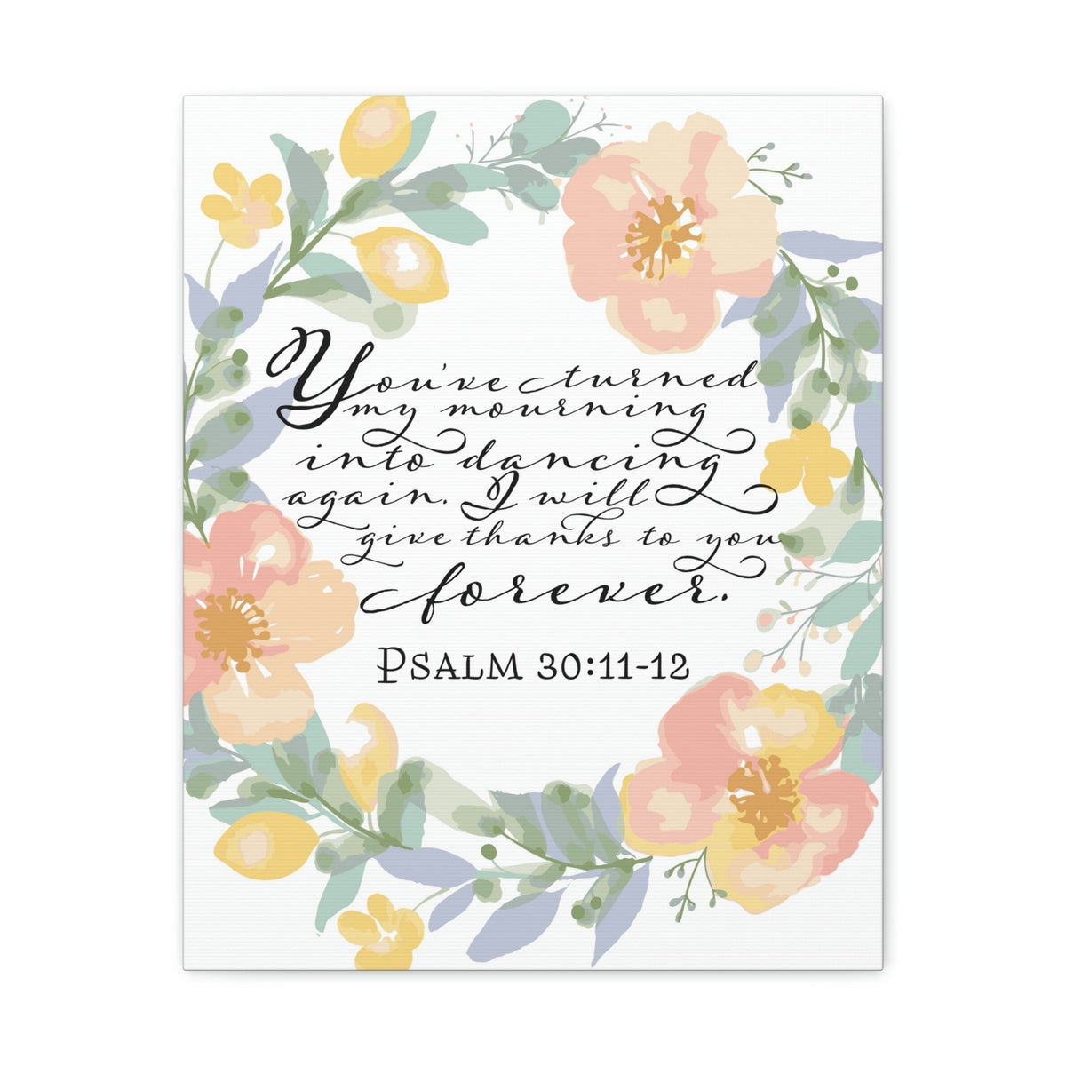 Scripture Walls I Will Give Thanks To You Forever Psalm 30:12 Bible Verse Canvas Christian Wall Art Ready To Hang Unframed-Express Your Love Gifts