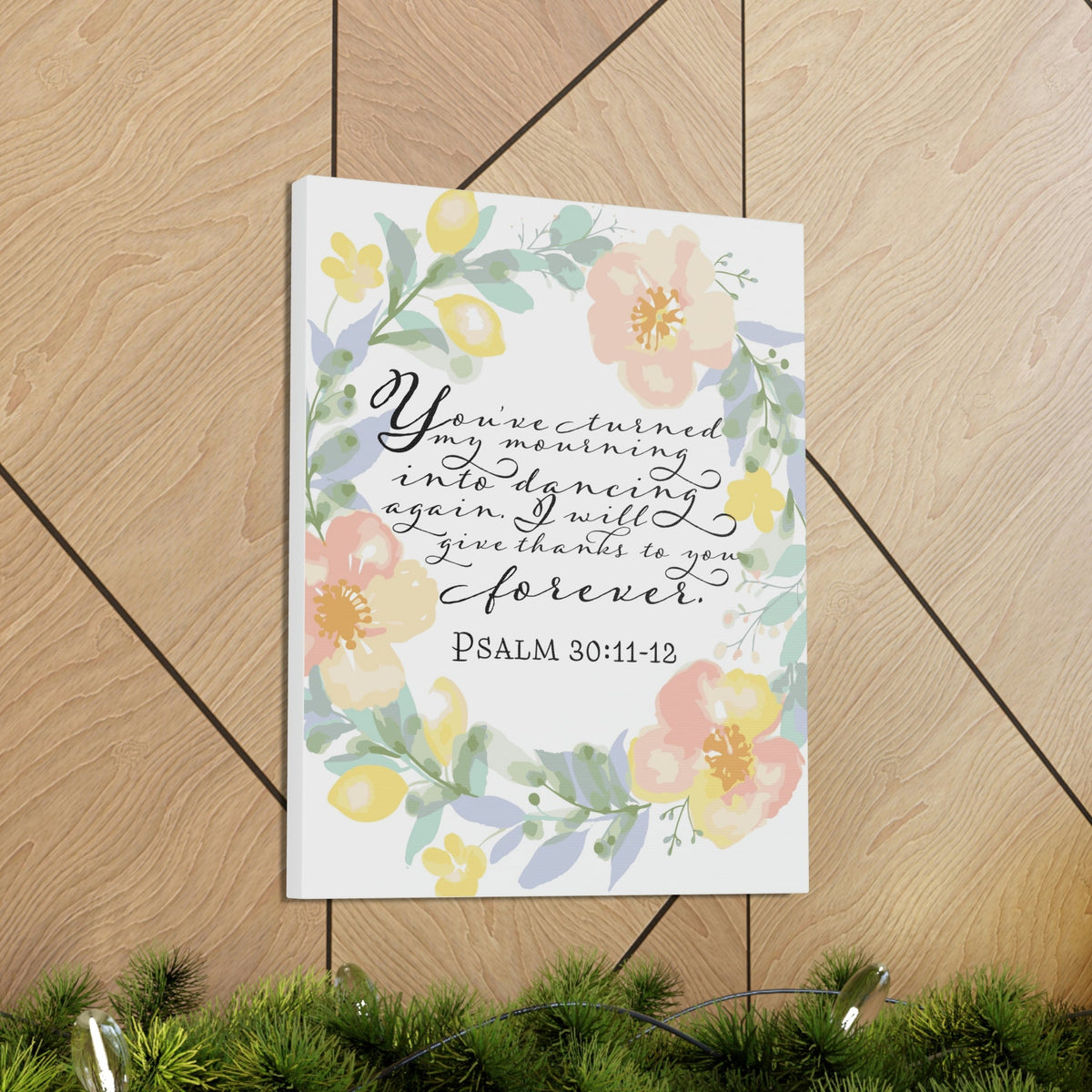 Scripture Walls I Will Give Thanks To You Forever Psalm 30:12 Bible Verse Canvas Christian Wall Art Ready To Hang Unframed-Express Your Love Gifts