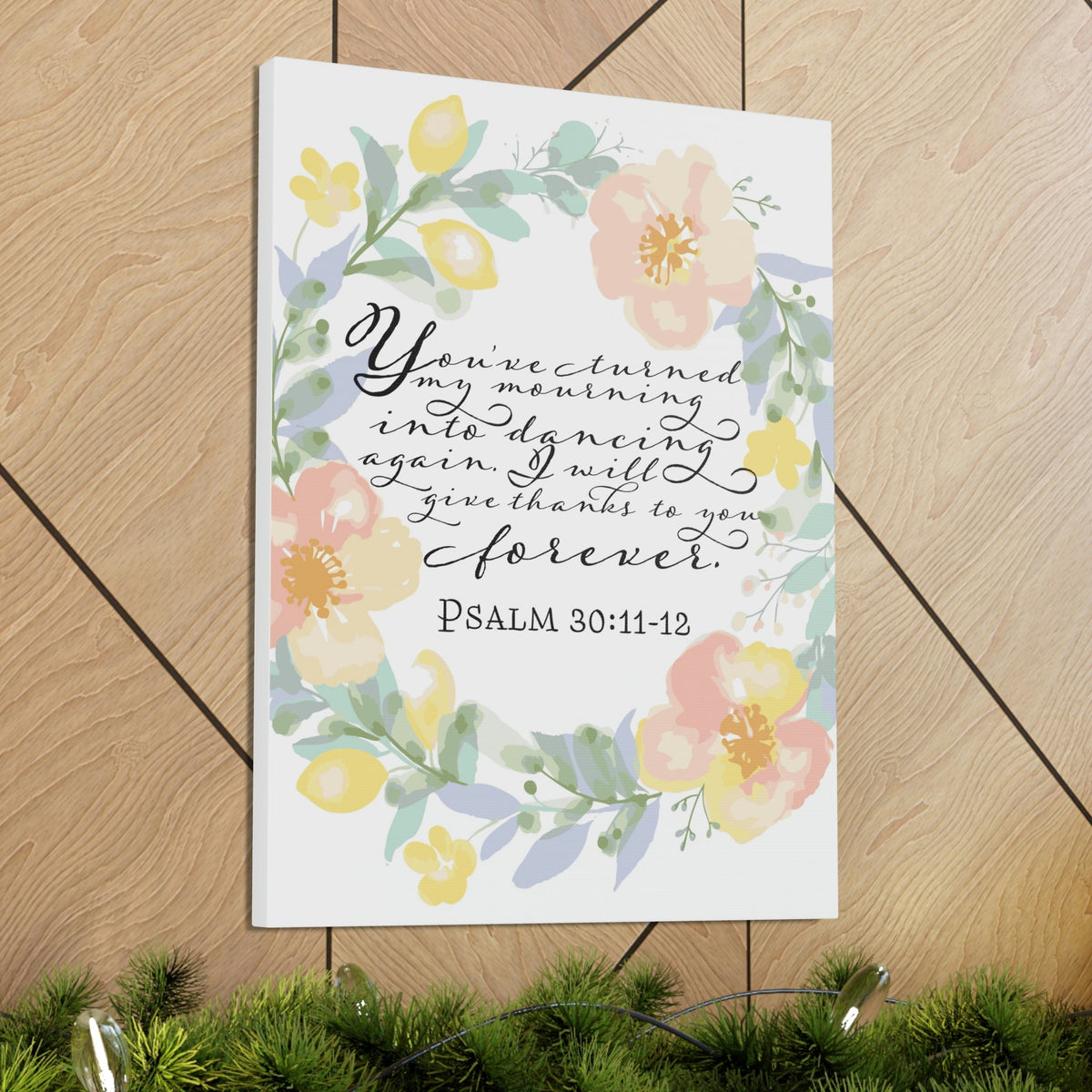 Scripture Walls I Will Give Thanks To You Forever Psalm 30:12 Bible Verse Canvas Christian Wall Art Ready To Hang Unframed-Express Your Love Gifts