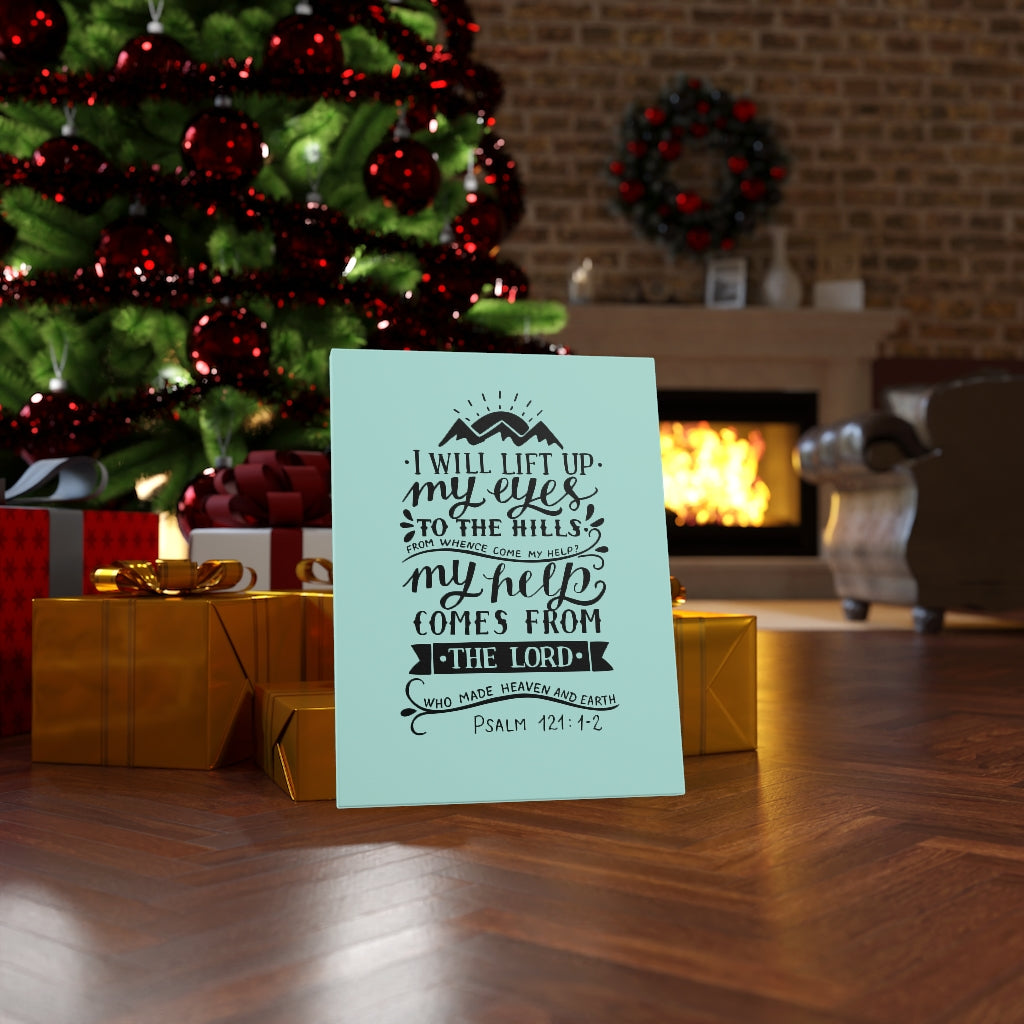 Scripture Walls I Will Lift Up Psalm 121:1-2 Bible Verse Canvas Christian Wall Art Ready to Hang Unframed-Express Your Love Gifts