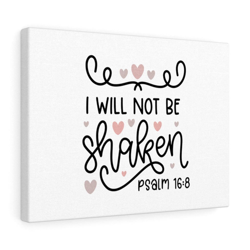 Scripture Walls I Will Not Be Shaken Hearts Psalm 16:8 Bible Verse Canvas Christian Wall Art Ready to Hang Unframed-Express Your Love Gifts