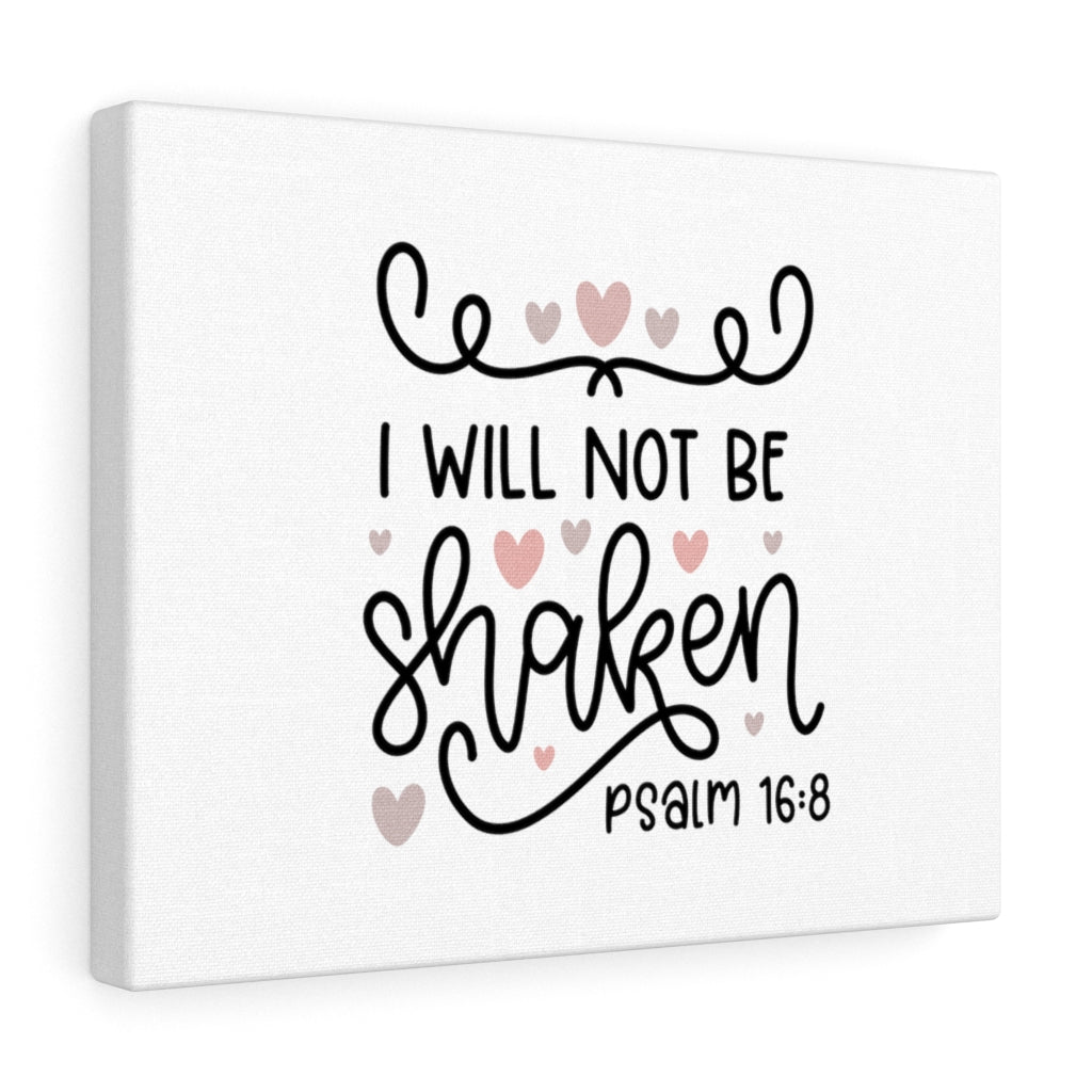 Scripture Walls I Will Not Be Shaken Hearts Psalm 16:8 Bible Verse Canvas Christian Wall Art Ready to Hang Unframed-Express Your Love Gifts