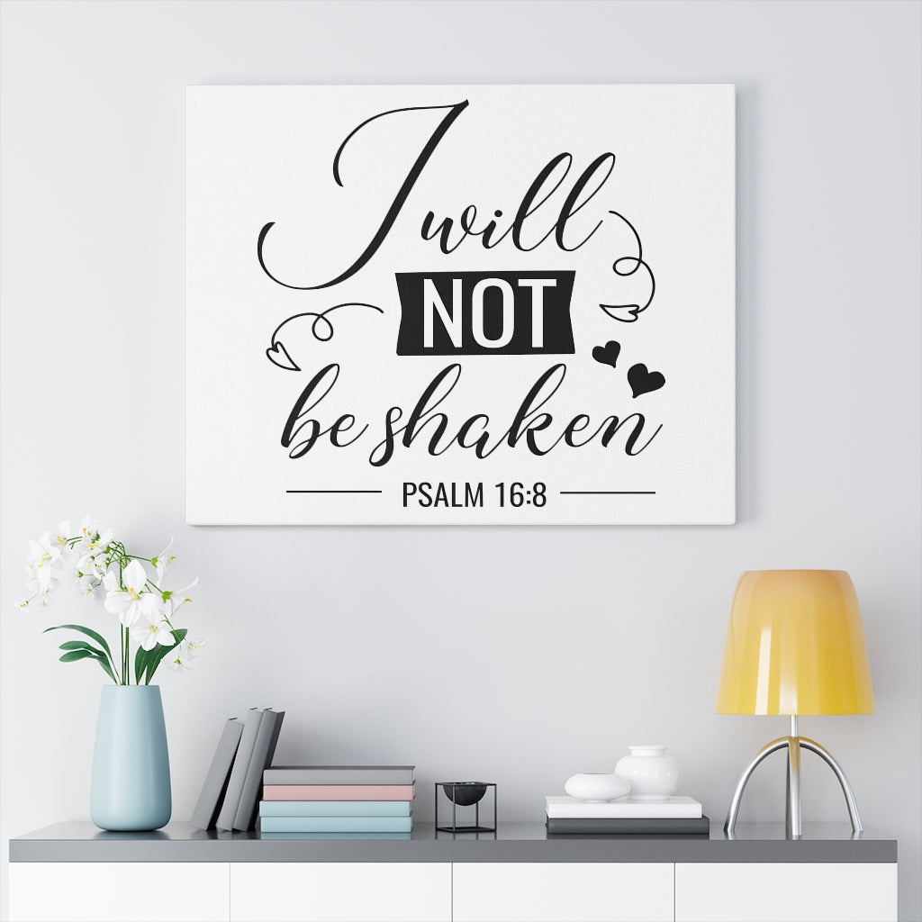 Scripture Walls I Will Not Psalm 16:8 Bible Verse Canvas Christian Wall Art Ready to Hang Unframed-Express Your Love Gifts