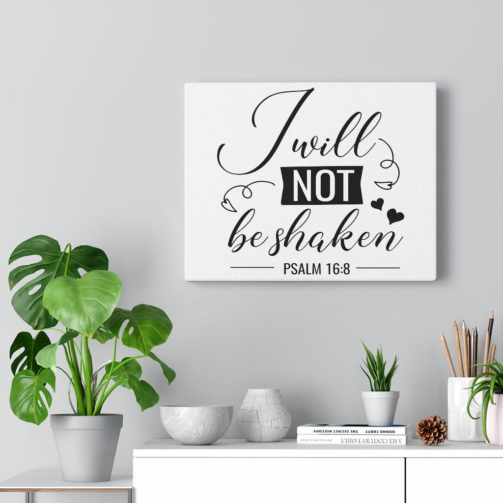 Scripture Walls I Will Not Psalm 16:8 Bible Verse Canvas Christian Wall Art Ready to Hang Unframed-Express Your Love Gifts