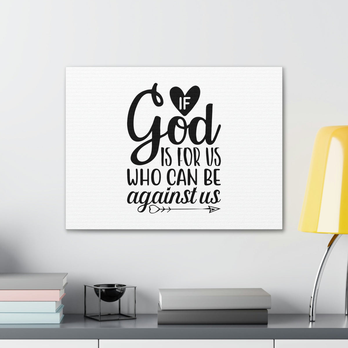 Scripture Walls If God Is For Us Romans 8:31 Arrow Heart Christian Wall Art Bible Verse Print Ready to Hang Unframed-Express Your Love Gifts