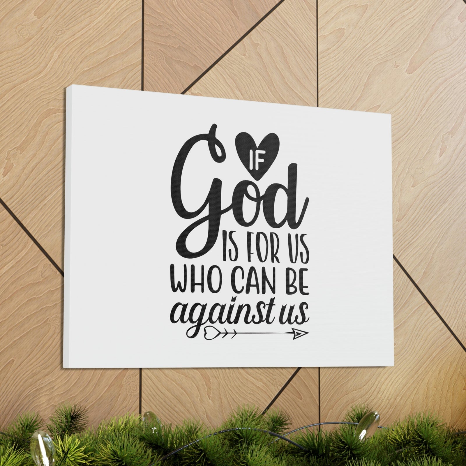 Scripture Walls If God Is For Us Romans 8:31 Arrow Heart Christian Wall Art Bible Verse Print Ready to Hang Unframed-Express Your Love Gifts