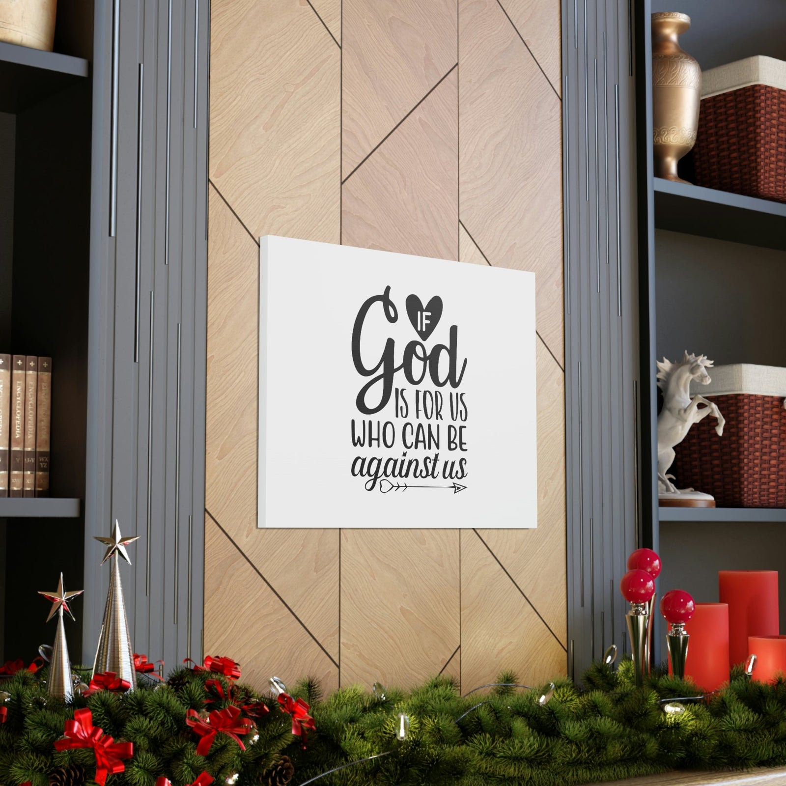 Scripture Walls If God Is For Us Romans 8:31 Arrow Heart Christian Wall Art Bible Verse Print Ready to Hang Unframed-Express Your Love Gifts