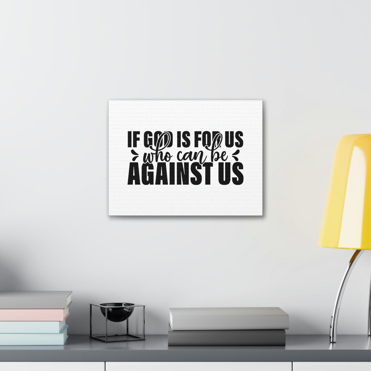 Scripture Walls If God Is For Us Romans 8:31 White Christian Wall Art Bible Verse Print Ready to Hang Unframed-Express Your Love Gifts