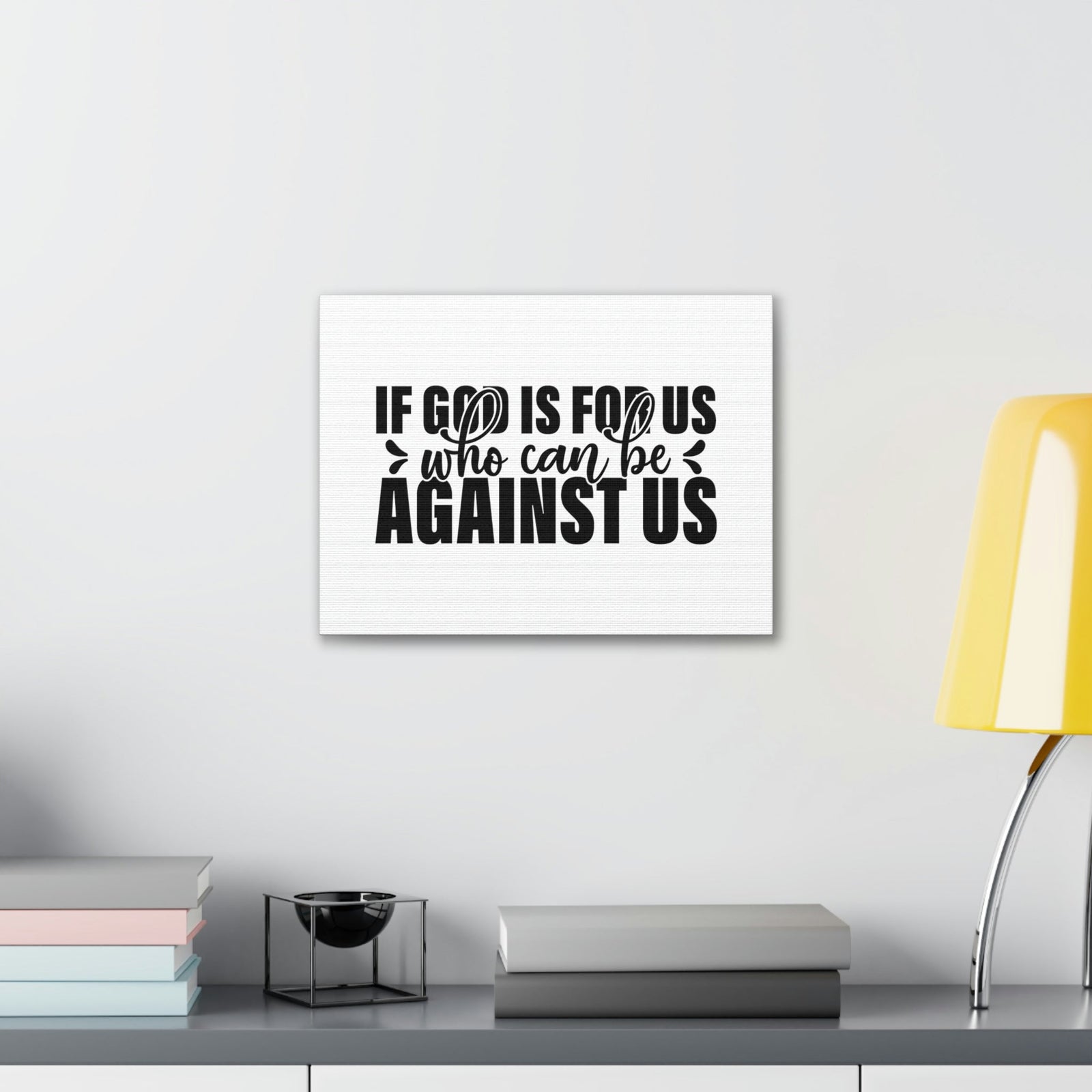 Scripture Walls If God Is For Us Romans 8:31 White Christian Wall Art Bible Verse Print Ready to Hang Unframed-Express Your Love Gifts