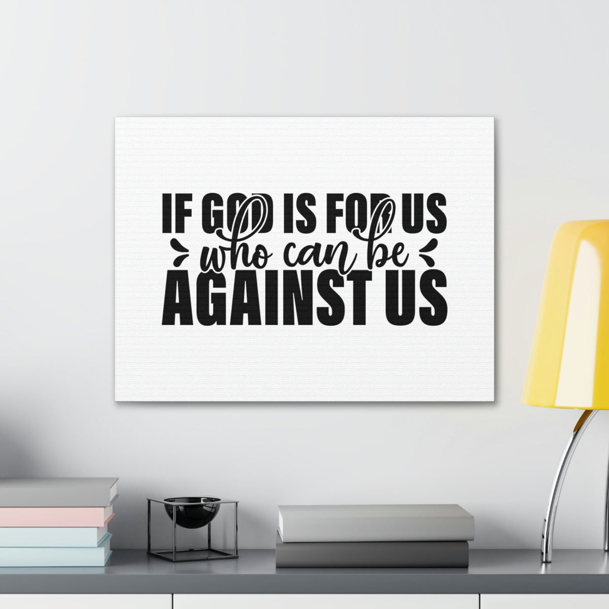 Scripture Walls If God Is For Us Romans 8:31 White Christian Wall Art Bible Verse Print Ready to Hang Unframed-Express Your Love Gifts