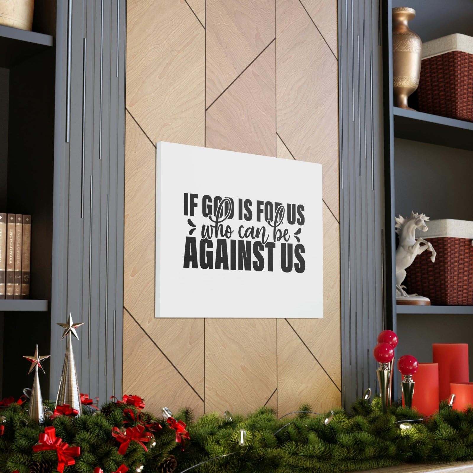 Scripture Walls If God Is For Us Romans 8:31 White Christian Wall Art Bible Verse Print Ready to Hang Unframed-Express Your Love Gifts