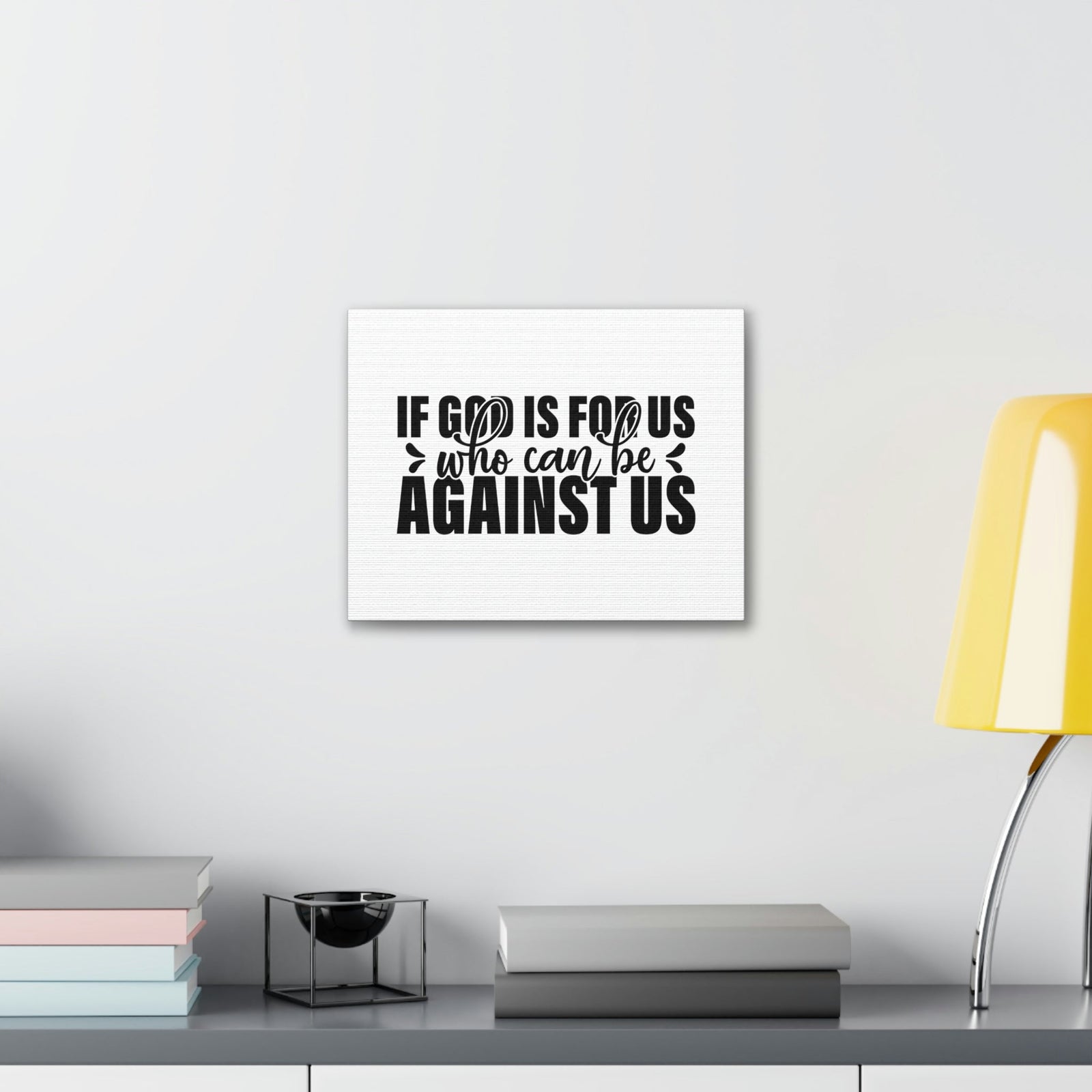 Scripture Walls If God Is For Us Romans 8:31 White Christian Wall Art Bible Verse Print Ready to Hang Unframed-Express Your Love Gifts