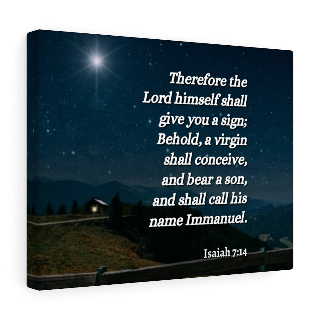 Scripture Walls Immanuel Isaiah 7:14 Bible Verse Canvas Christian Wall Art Ready to Hang Unframed-Express Your Love Gifts