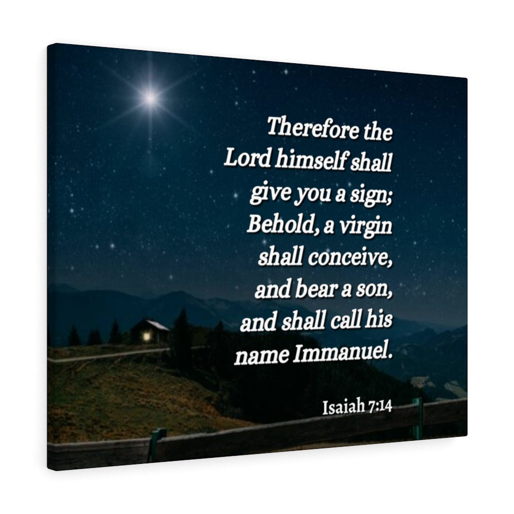 Scripture Walls Immanuel Isaiah 7:14 Bible Verse Canvas Christian Wall Art Ready to Hang Unframed-Express Your Love Gifts