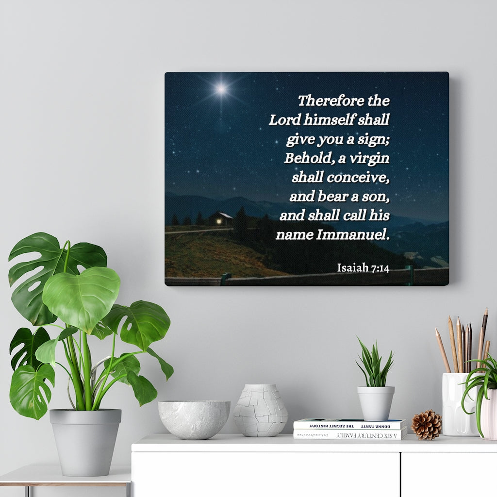 Scripture Walls Immanuel Isaiah 7:14 Bible Verse Canvas Christian Wall Art Ready to Hang Unframed-Express Your Love Gifts