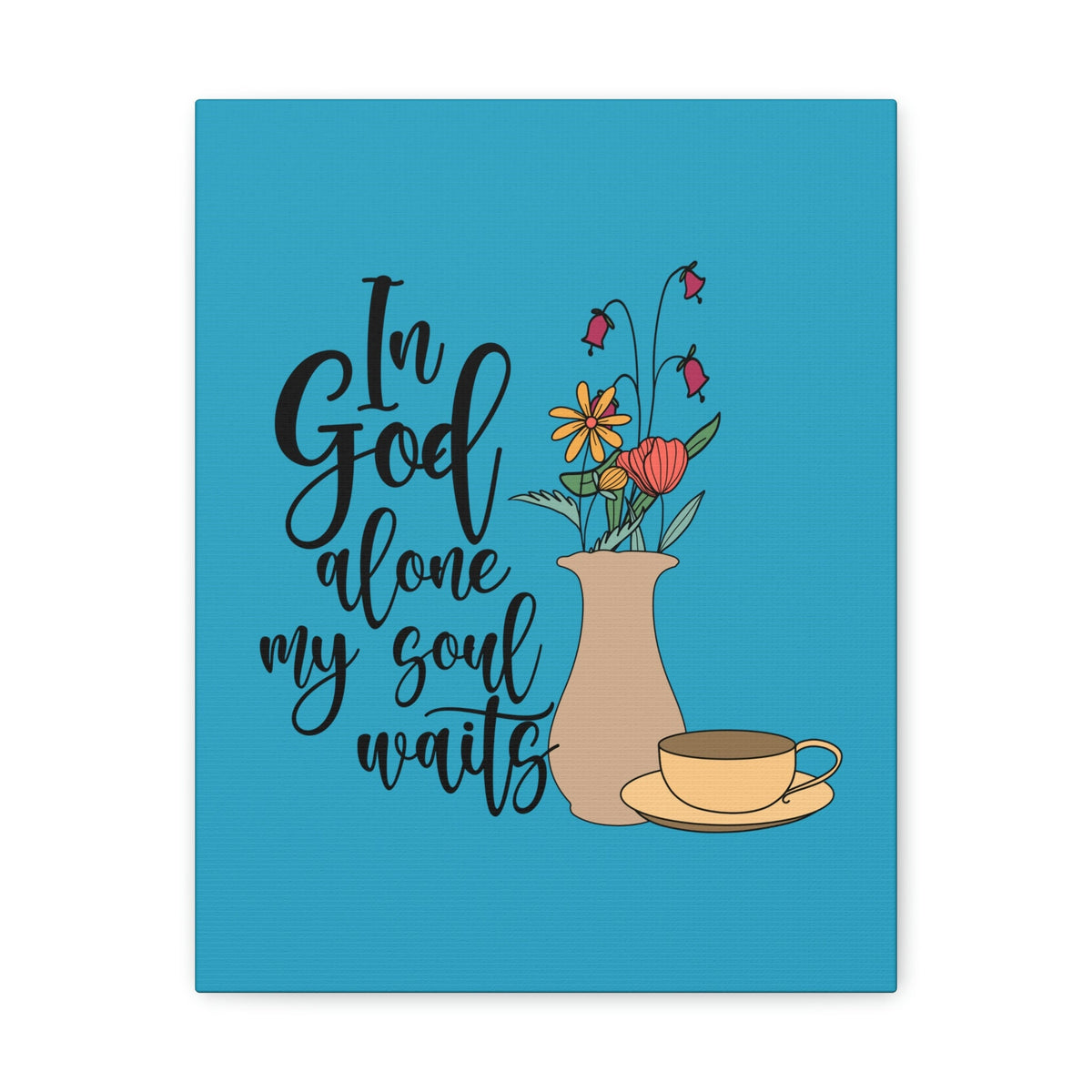 Scripture Walls In God Alone 1 Timothy 2:5 Light Blue Christian Wall Art Bible Verse Print Ready to Hang Unframed-Express Your Love Gifts