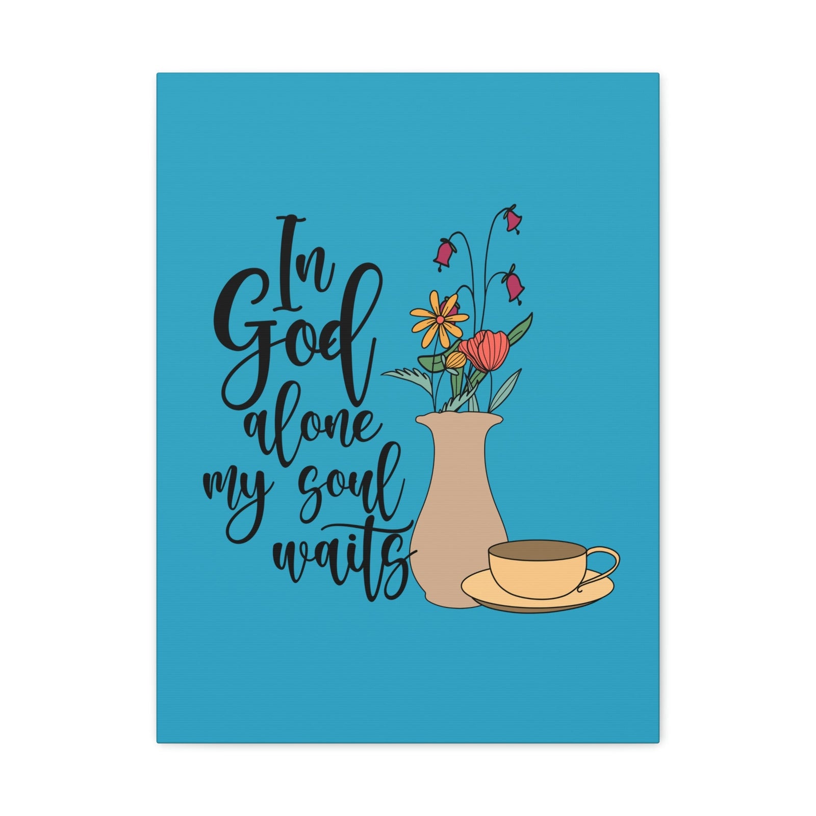 Scripture Walls In God Alone 1 Timothy 2:5 Light Blue Christian Wall Art Bible Verse Print Ready to Hang Unframed-Express Your Love Gifts