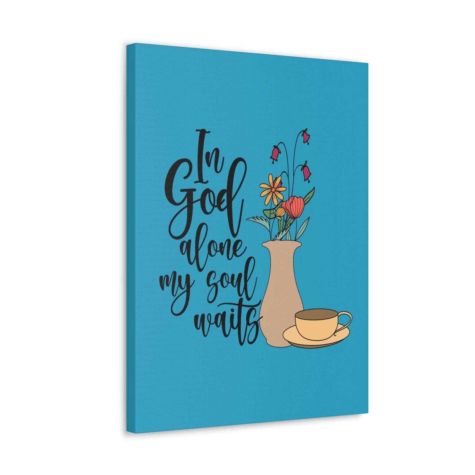 Scripture Walls In God Alone 1 Timothy 2:5 Light Blue Christian Wall Art Bible Verse Print Ready to Hang Unframed-Express Your Love Gifts