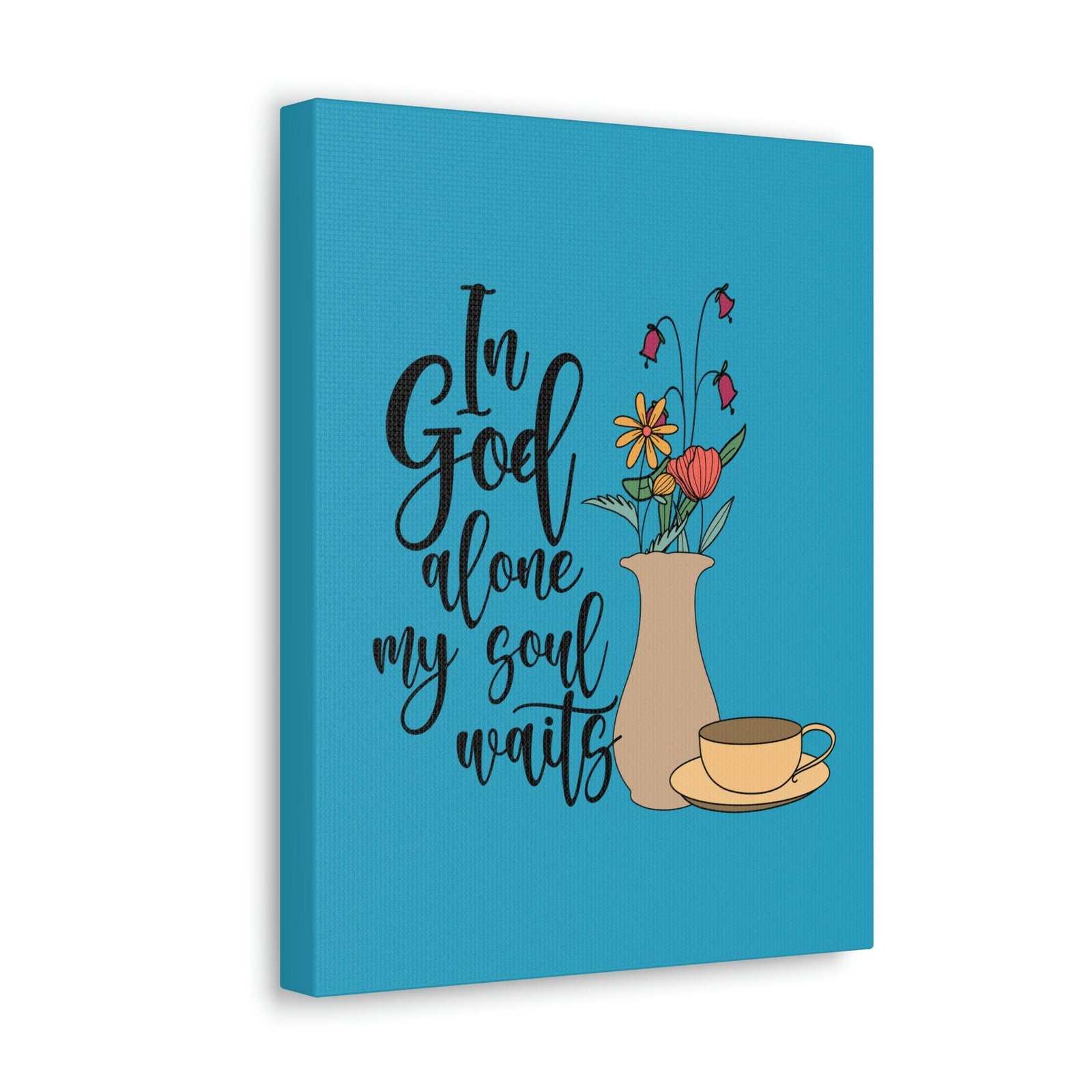 Scripture Walls In God Alone 1 Timothy 2:5 Light Blue Christian Wall Art Bible Verse Print Ready to Hang Unframed-Express Your Love Gifts