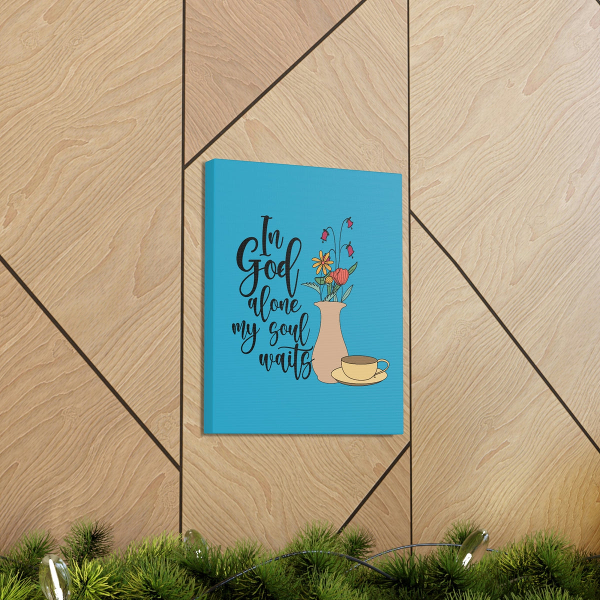 Scripture Walls In God Alone 1 Timothy 2:5 Light Blue Christian Wall Art Bible Verse Print Ready to Hang Unframed-Express Your Love Gifts