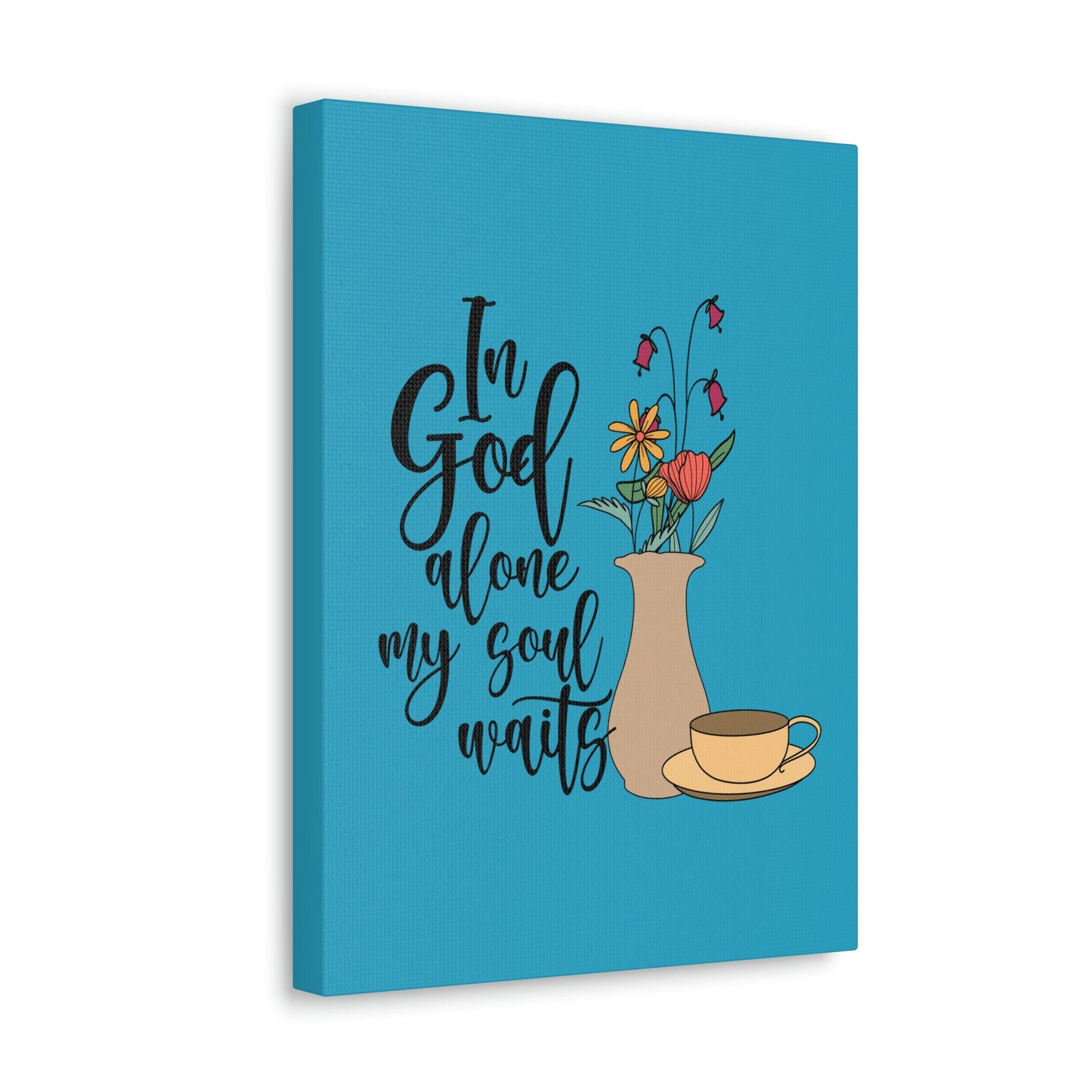 Scripture Walls In God Alone 1 Timothy 2:5 Light Blue Christian Wall Art Bible Verse Print Ready to Hang Unframed-Express Your Love Gifts