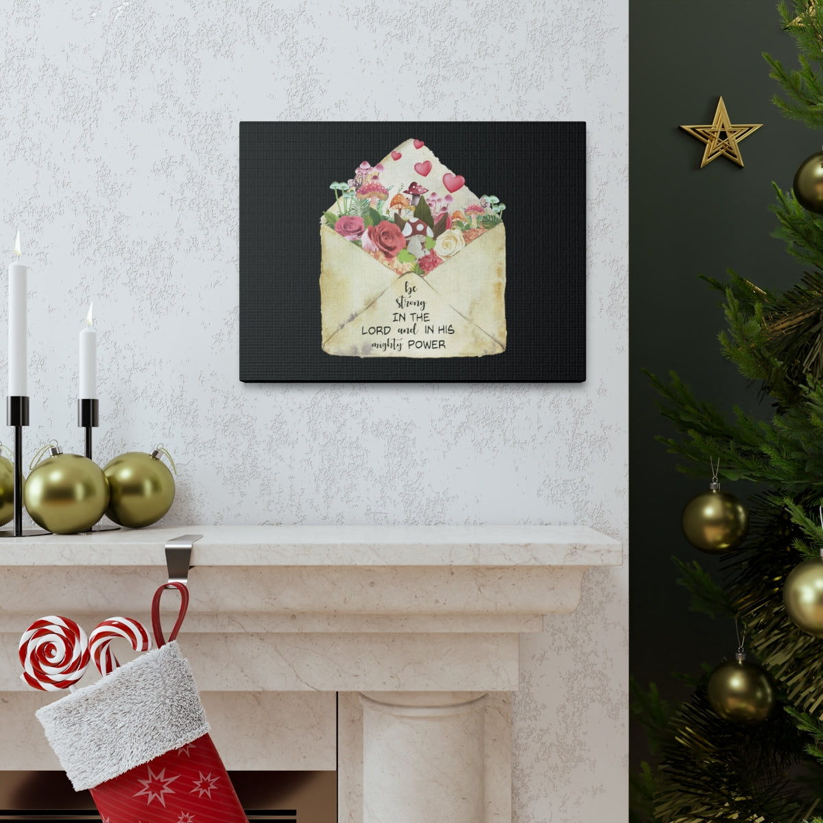 Scripture Walls In His Mighty Power Ephesians 6:10 Christian Wall Art Bible Verse Print Ready to Hang Unframed-Express Your Love Gifts