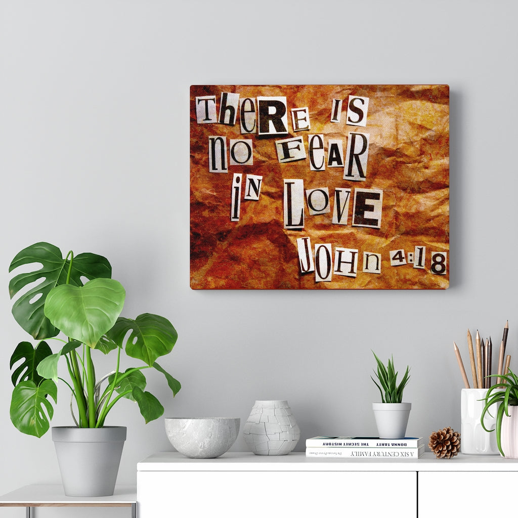 Scripture Walls In Love John 4:18 Bible Verse Canvas Christian Wall Art Ready to Hang Unframed-Express Your Love Gifts