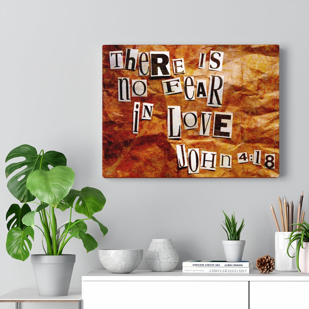 Scripture Walls In Love John 4:18 Bible Verse Canvas Christian Wall Art Ready to Hang Unframed-Express Your Love Gifts
