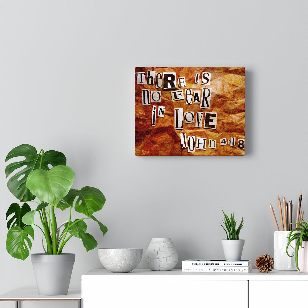 Scripture Walls In Love John 4:18 Bible Verse Canvas Christian Wall Art Ready to Hang Unframed-Express Your Love Gifts