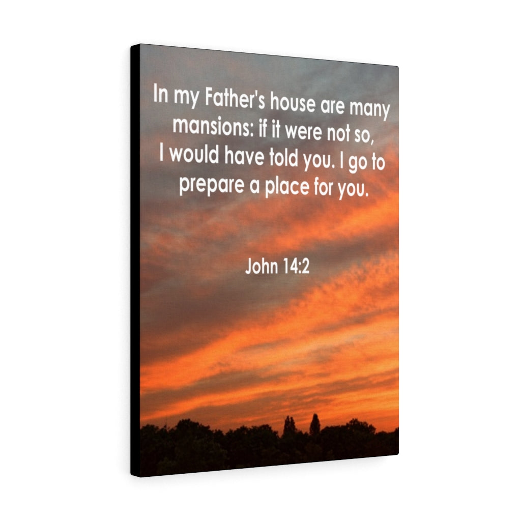 Scripture Walls In My Father's House John 14:2 Bible Verse Canvas Christian Wall Art Ready to Hang Unframed-Express Your Love Gifts