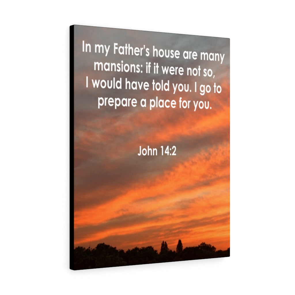 Scripture Walls In My Father's House John 14:2 Bible Verse Canvas Christian Wall Art Ready to Hang Unframed-Express Your Love Gifts