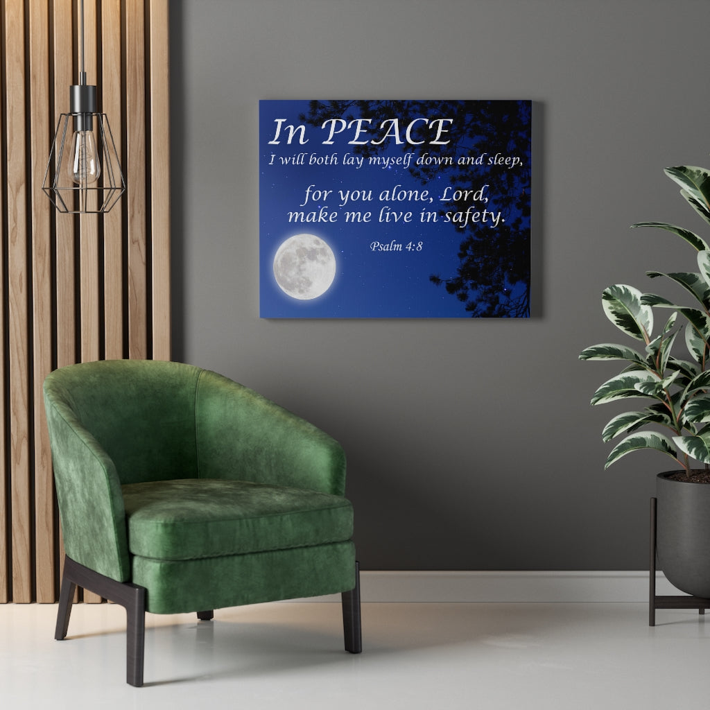 Scripture Walls In Peace Psalm 4:8 Christian Home Decor Bible Art Unframed-Express Your Love Gifts