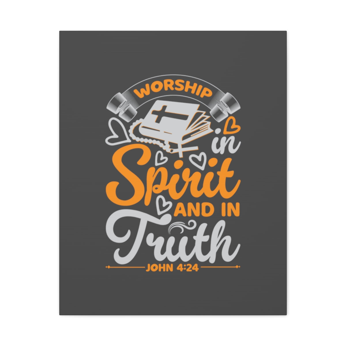 Scripture Walls In Spirit And In Truth John 4:24 Orange Bible Verse Canvas Christian Wall Art Ready to Hang Unframed-Express Your Love Gifts