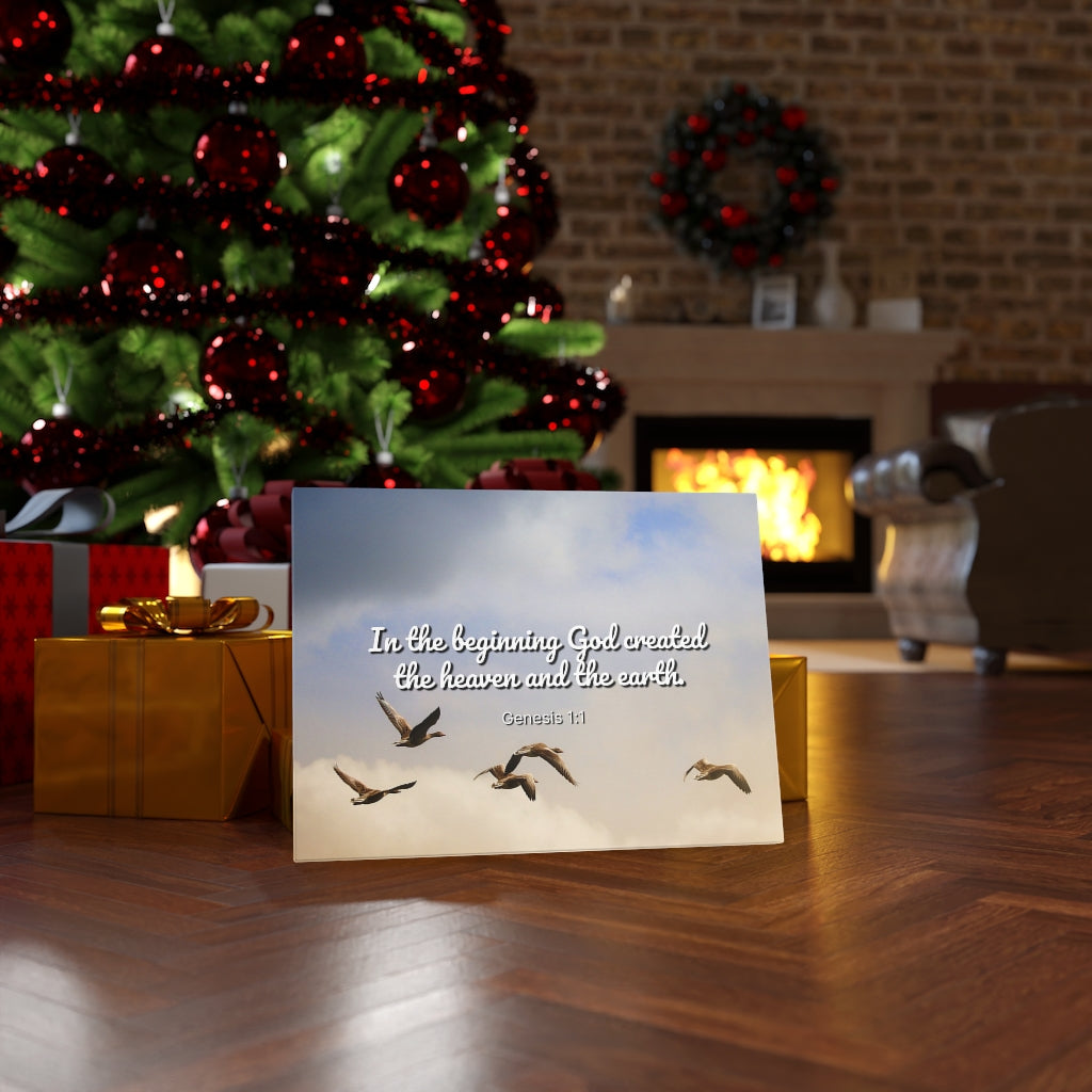 Scripture Walls In The Beginning Genesis 1:1 Bible Verse Canvas Christian Wall Art Ready to Hang Unframed-Express Your Love Gifts