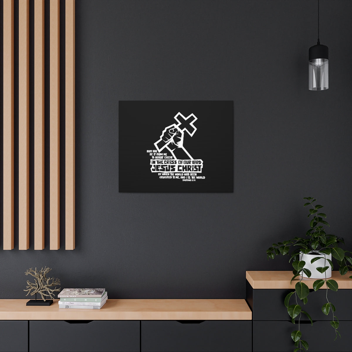 Scripture Walls In The Cross Of Our Lord Galatians 6:14 Christian Wall Art Bible Verse Print Ready to Hang Unframed-Express Your Love Gifts