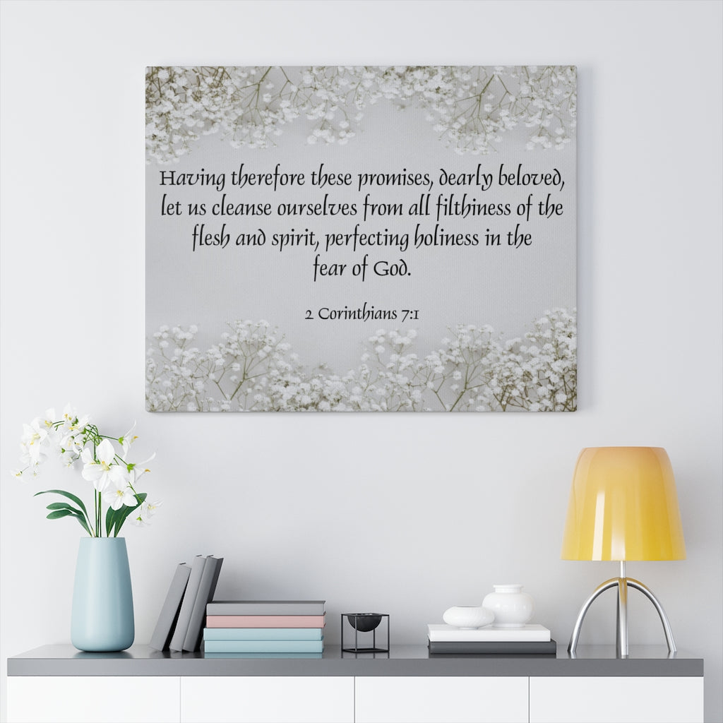 Scripture Walls In The Fear of God 2 Corinthians 7:1 Bible Verse Canvas Christian Wall Art Ready to Hang Unframed-Express Your Love Gifts