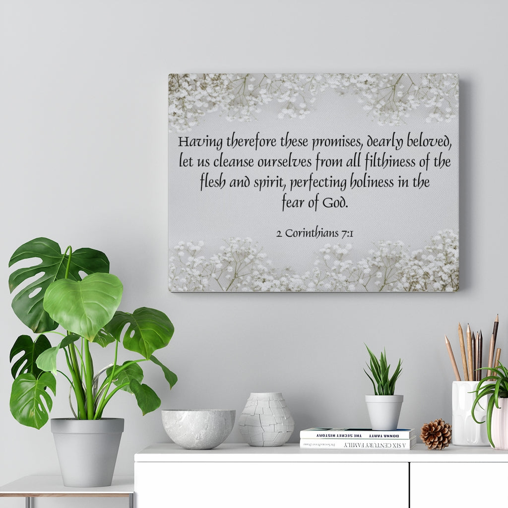 Scripture Walls In The Fear of God 2 Corinthians 7:1 Bible Verse Canvas Christian Wall Art Ready to Hang Unframed-Express Your Love Gifts