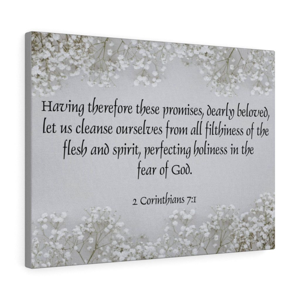 Scripture Walls In The Fear of God 2 Corinthians 7:1 Bible Verse Canvas Christian Wall Art Ready to Hang Unframed-Express Your Love Gifts