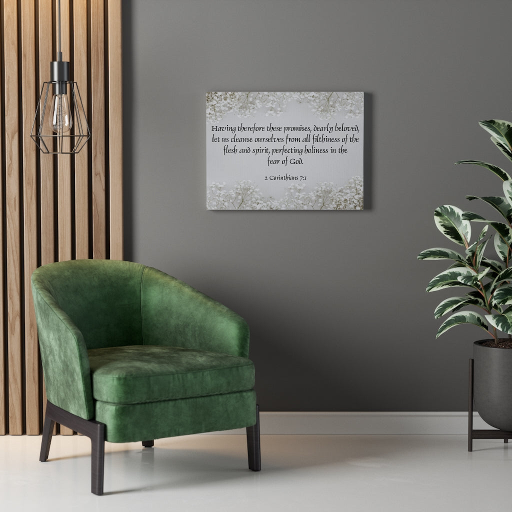 Scripture Walls In The Fear of God 2 Corinthians 7:1 Bible Verse Canvas Christian Wall Art Ready to Hang Unframed-Express Your Love Gifts