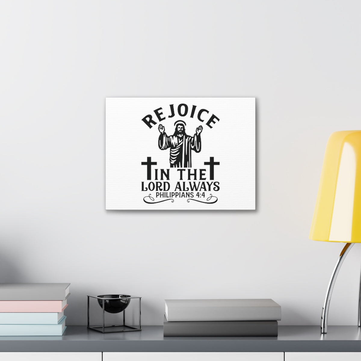 Scripture Walls In The Lord Philippians 4:4 Jesus Bible Verse Canvas Christian Wall Art Ready to Hang Unframed-Express Your Love Gifts