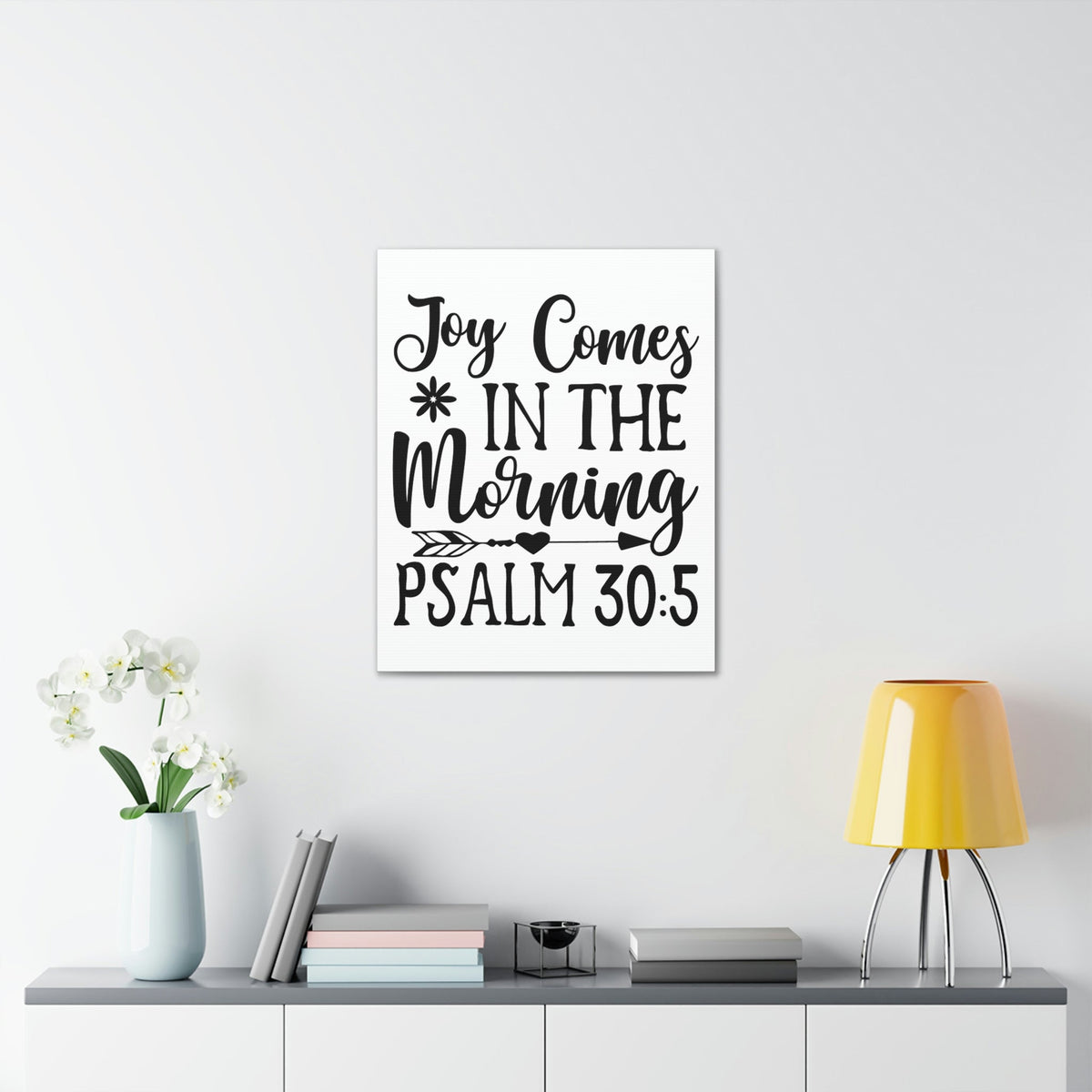 Scripture Walls In The Morning Psalm 30:5 Bible Verse Canvas Christian Wall Art Ready to Hang Unframed-Express Your Love Gifts