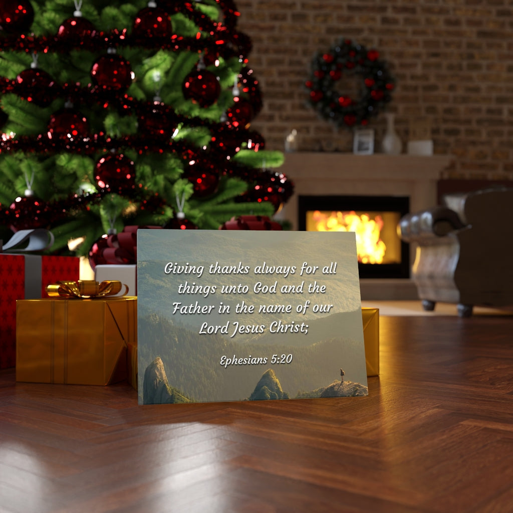 Scripture Walls In The Name Ephesians 5:20 Bible Verse Canvas Christian Wall Art Ready to Hang Unframed-Express Your Love Gifts