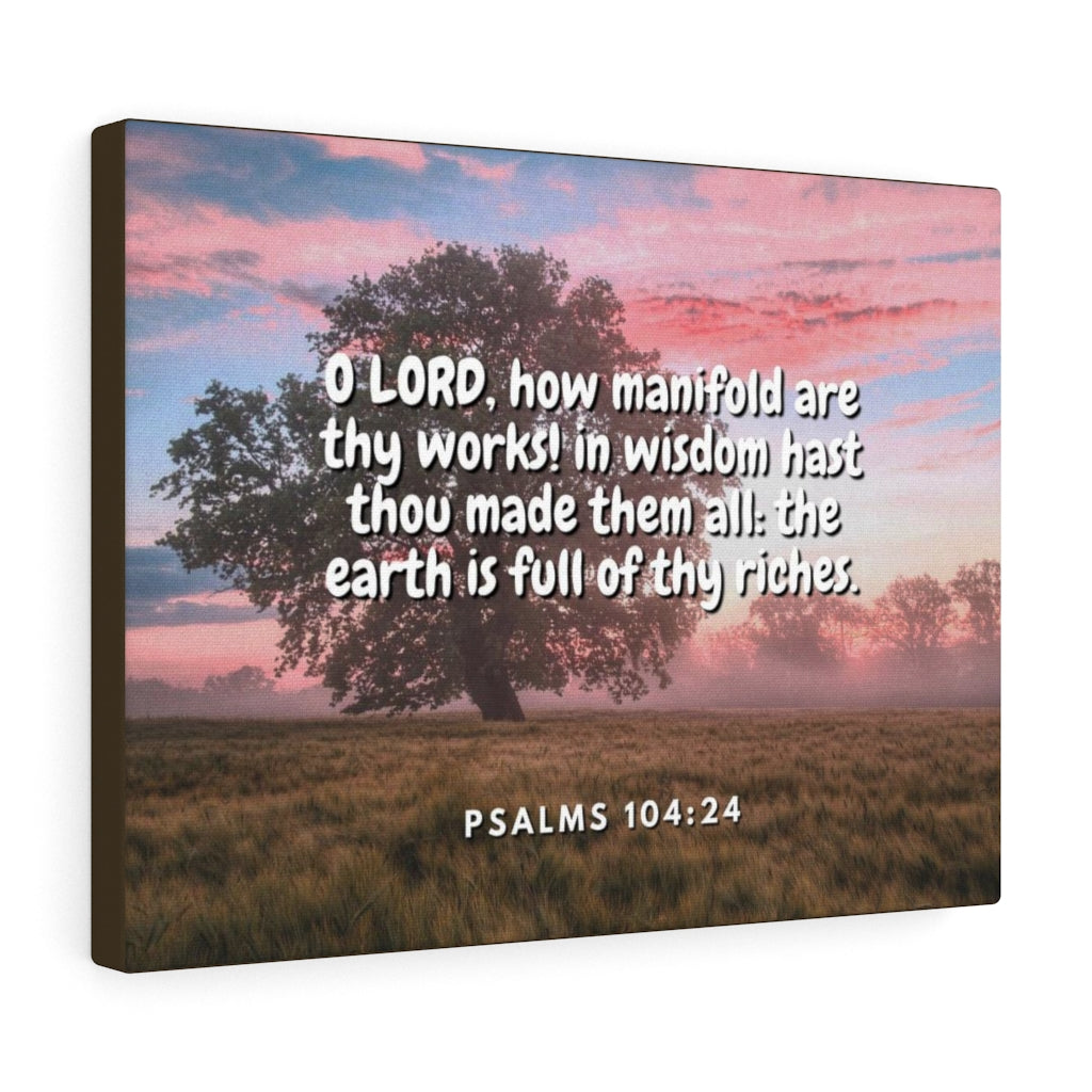 Scripture Walls In Wisdom Psalms 104:24 Bible Verse Canvas Christian Wall Art Ready to Hang Unframed-Express Your Love Gifts