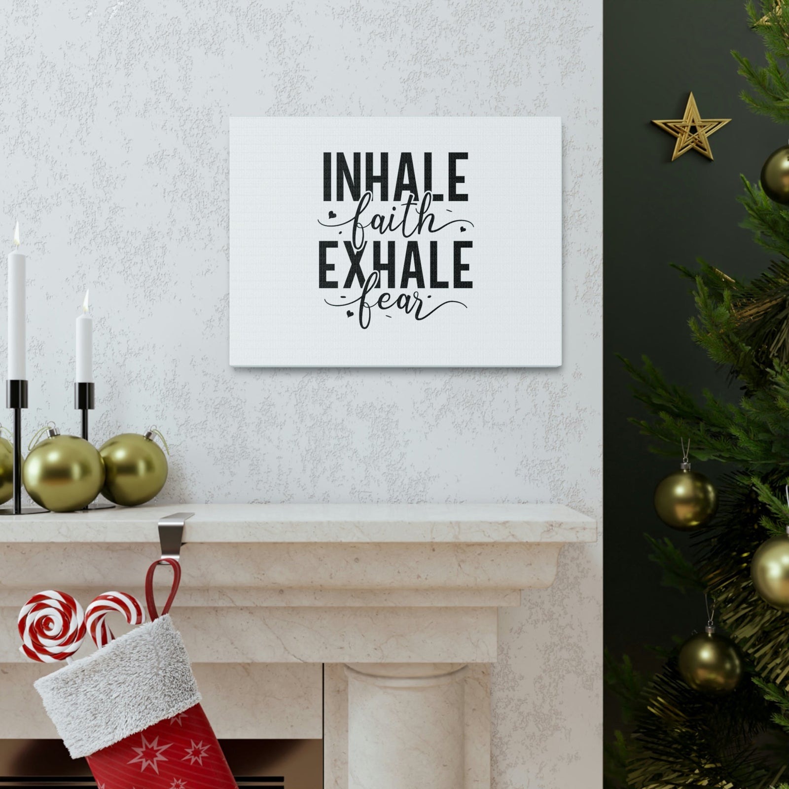 Scripture Walls Inhale Faith, Exhale Fear Isaiah 41:10 Christian Wall Art Bible Verse Print Ready to Hang Unframed-Express Your Love Gifts