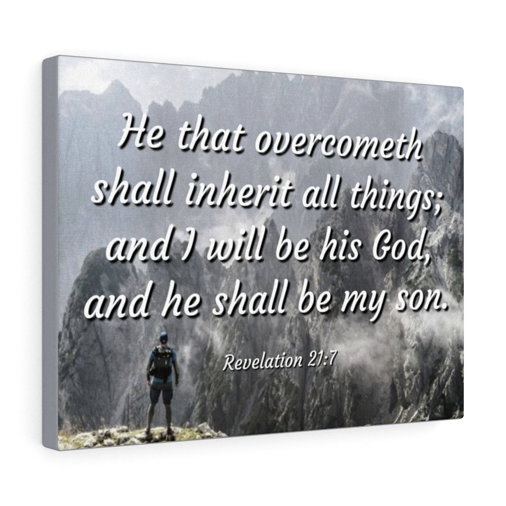 Scripture Walls Inherit All Things Revelation 21:7 Bible Verse Canvas Christian Wall Art Ready to Hang Unframed-Express Your Love Gifts