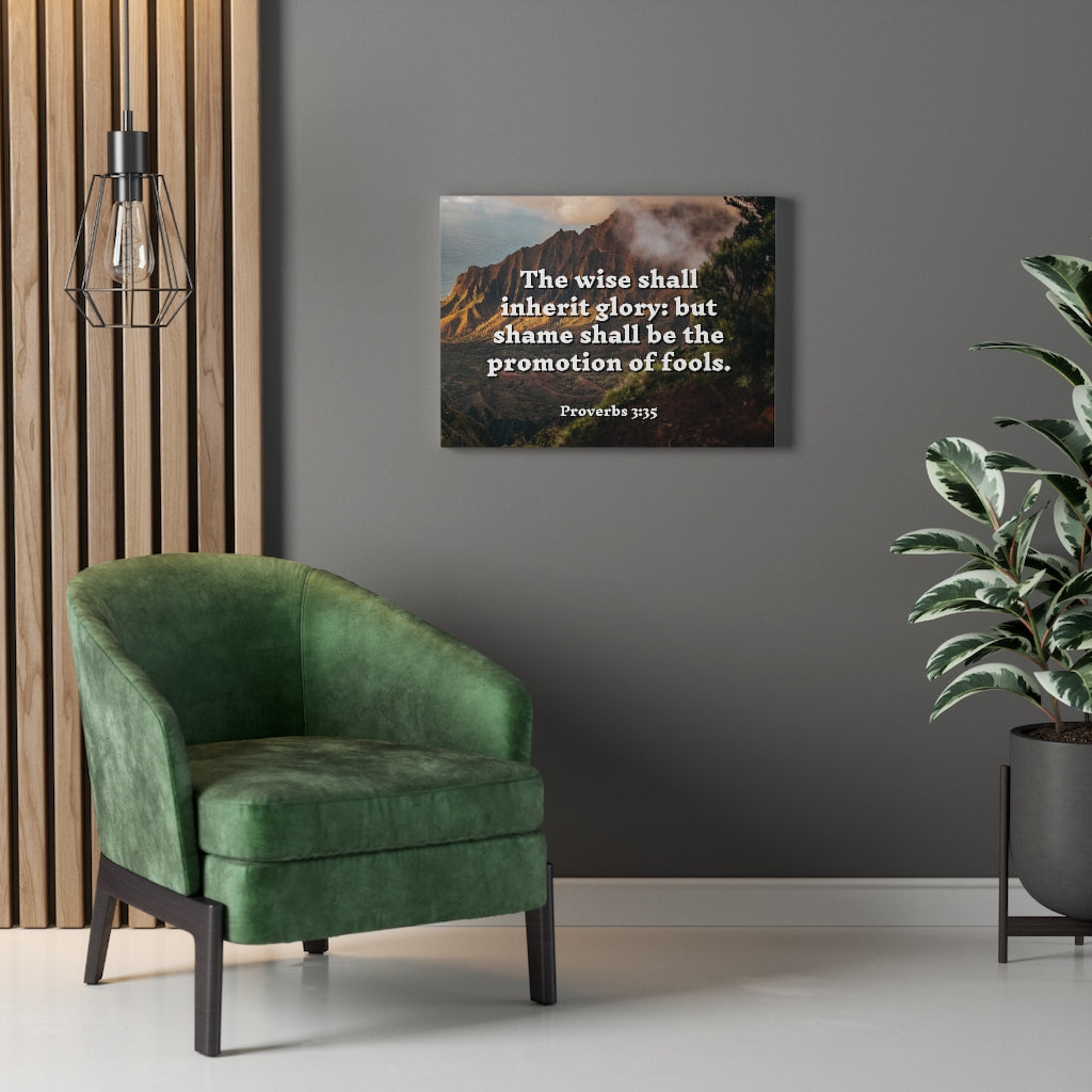 Scripture Walls Inherit Glory Proverbs 3:35 Bible Verse Canvas Christian Wall Art Ready to Hang Unframed-Express Your Love Gifts