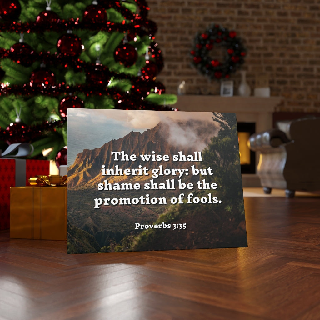Scripture Walls Inherit Glory Proverbs 3:35 Bible Verse Canvas Christian Wall Art Ready to Hang Unframed-Express Your Love Gifts